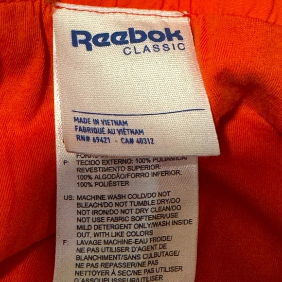 Reebok Women's Bright Orange Track Pants Size 2XL Ankle Zip Large Logo Joggers - Picture 8 of 8
